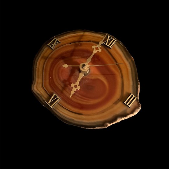 Glazed, Cypress Wood, Raw-edged Clock - Picture 3 of 8